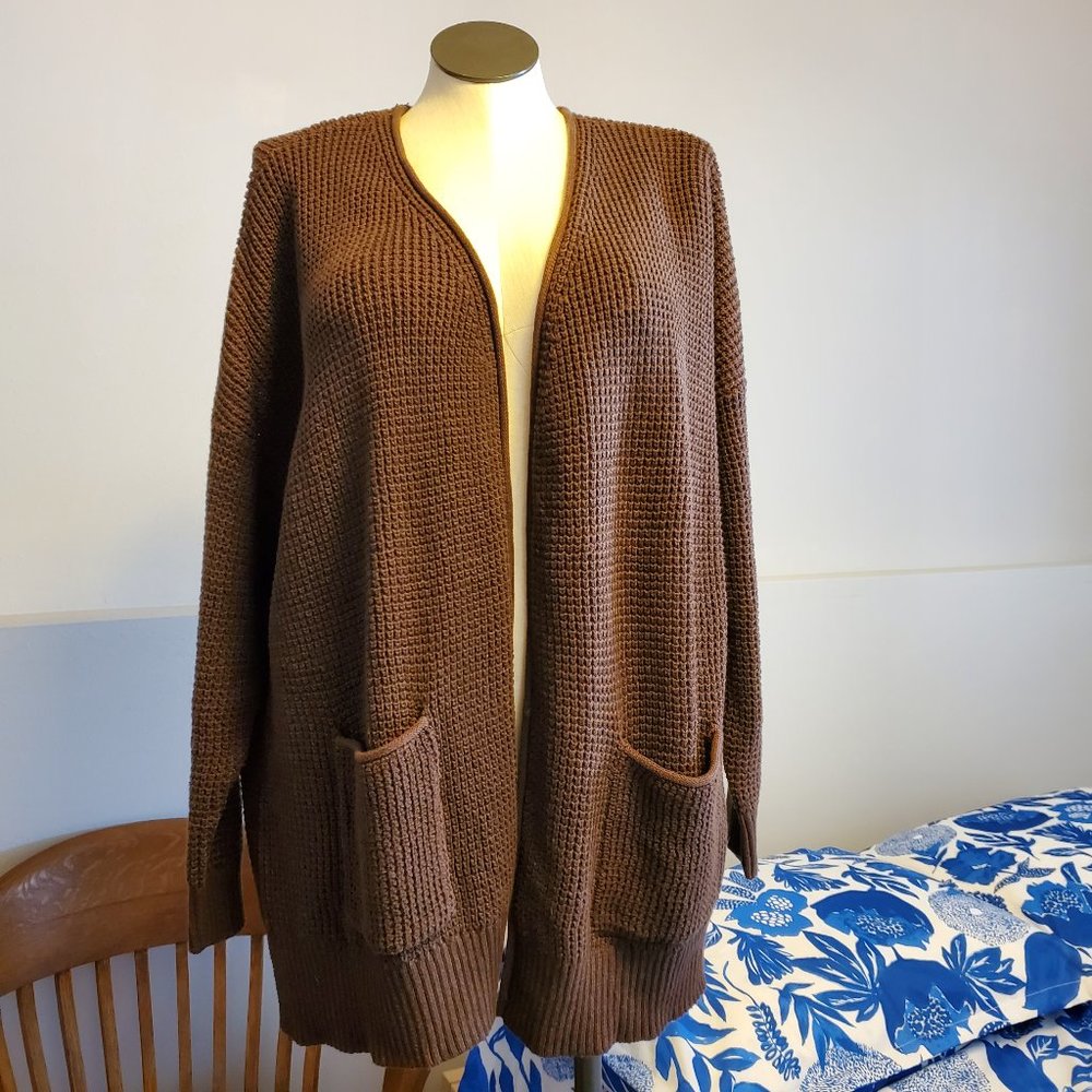 Brown cardigan sweater, size 2X